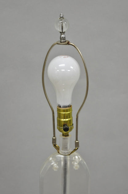 Vintage Mid Century Modern Lucite Acrylic Skyscraper Side Table Floor Lamp