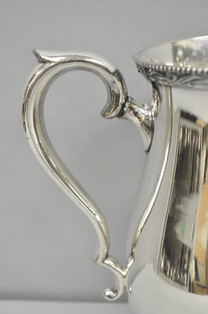 Vintage N.S. Co Victorian Bulbous Silver Plated Lemonade Beverage Water Pitcher