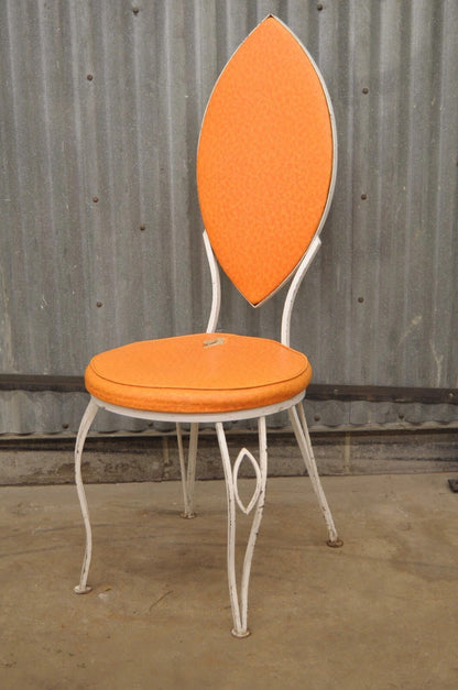 Vintage Hollywood Regency Salterini Style Marquise Wrought Iron Side Chair (C)
