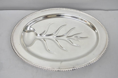 Vintage W.M. Rogers 810 Regency Silver Plated Oval Meat Cutlery Serving Platter
