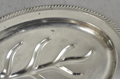 Vintage FB Rogers Silver Plated Oval Meat Cutlery Serving Platter Tray