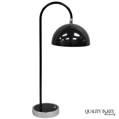 Vintage Mid Century Modern Black Arc Chrome Metal Table Desk Lamp