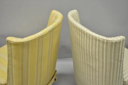 Paul Laszlo Mid Century Modern Upholstered Barrel Back Slipper Lounge Chair Pair