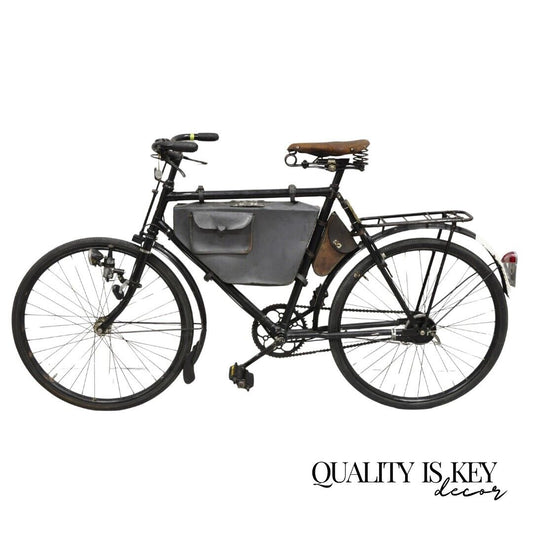 Antique WWII Swiss Army 1945 MO-05 Military Bicycle Bike with Leather Frame Pack