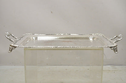 Vintage Victorian Style Silver Plated Twin Handle Ornate 26" Platter Tray