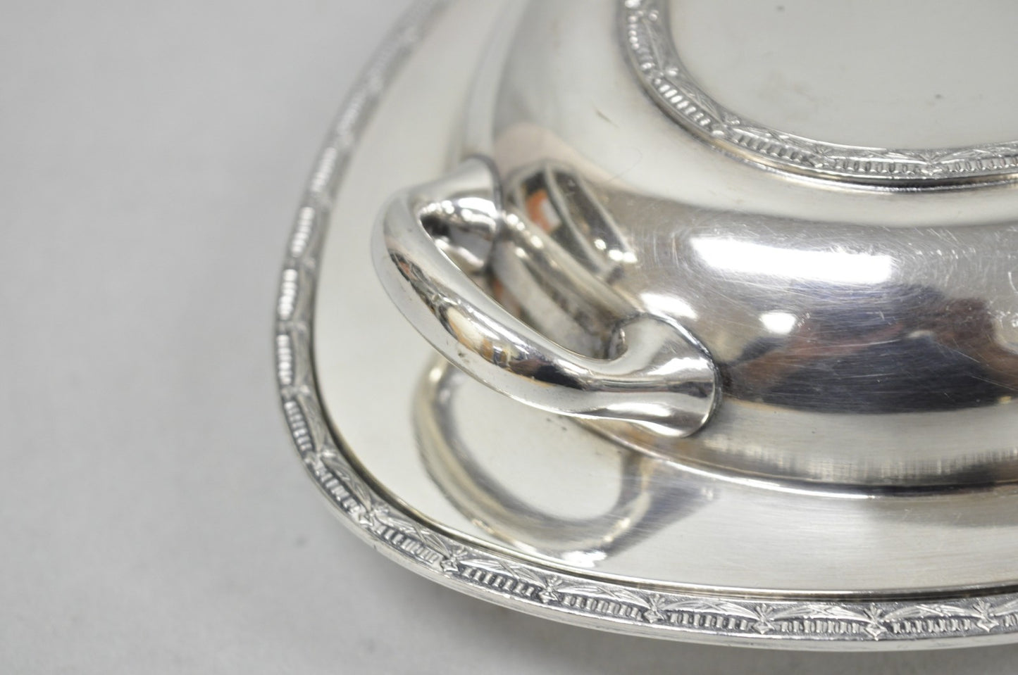 Vintage T&T Silver Plated Victorian Oval Vegetable Serving Platter w/ Drapes