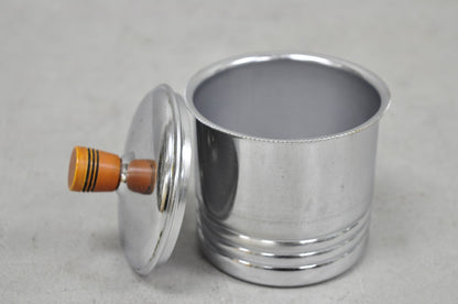 Vintage Art Deco Krome Kraf Farber Bros Silver Plated Sugar Bowl Bakelite Handle