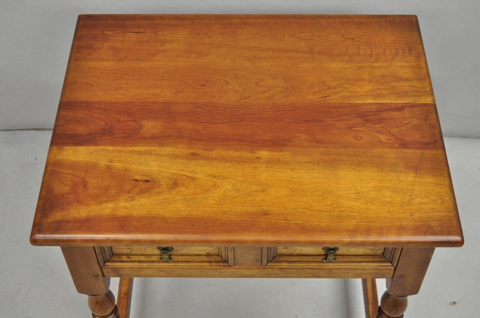 Antique L & J G Leopold Stickley Jacobean Cherry Wood One Drawer End Side Table