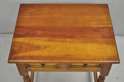 Antique L & J G Leopold Stickley Jacobean Cherry Wood One Drawer End Side Table