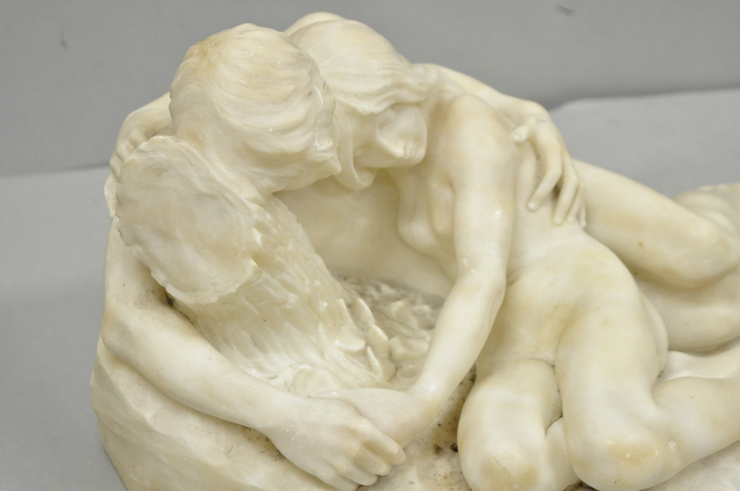 Stephan Abel Sinding (1846-1922) "Lovers Couple" Alabaster Marble Sculpture