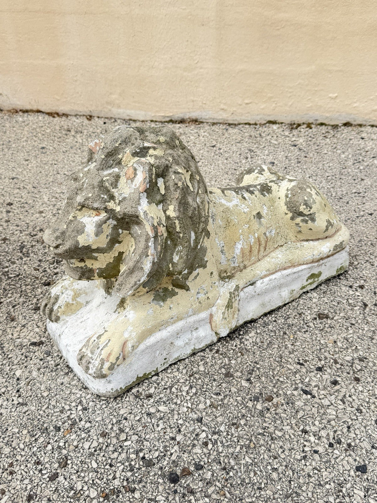 Vintage Classical Style Cast Cement Concrete Guardian Entry Lions - Pair