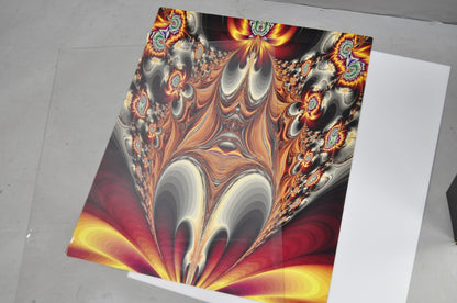 Vintage 1990s Illuminated Shadowbox Psychedelic Wall Art Framed Poster 30x24