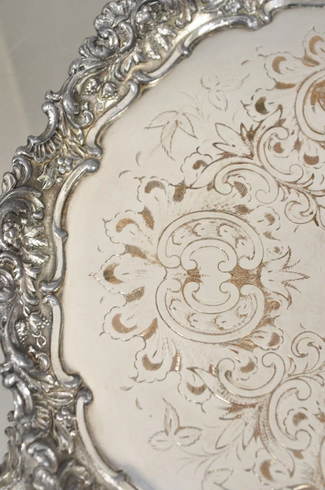 Antique Victorian Silver Plated 12" Round Award Platter Tray to Francis Biddle