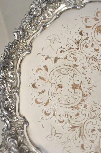 Antique Victorian Silver Plated 12" Round Award Platter Tray to Francis Biddle