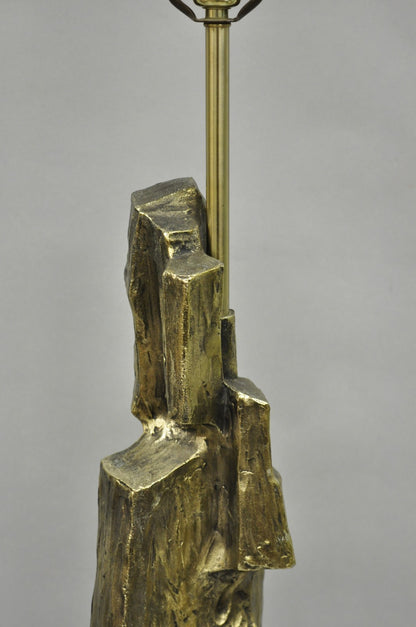 Vintage Richard Barr for Laurel Brutalist Mid Century Modern Metal Table Lamp