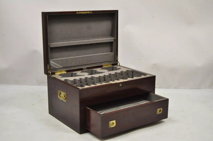 Antique English Regency Campaign Chest Flatware Silverware Box Tilden - Thurber