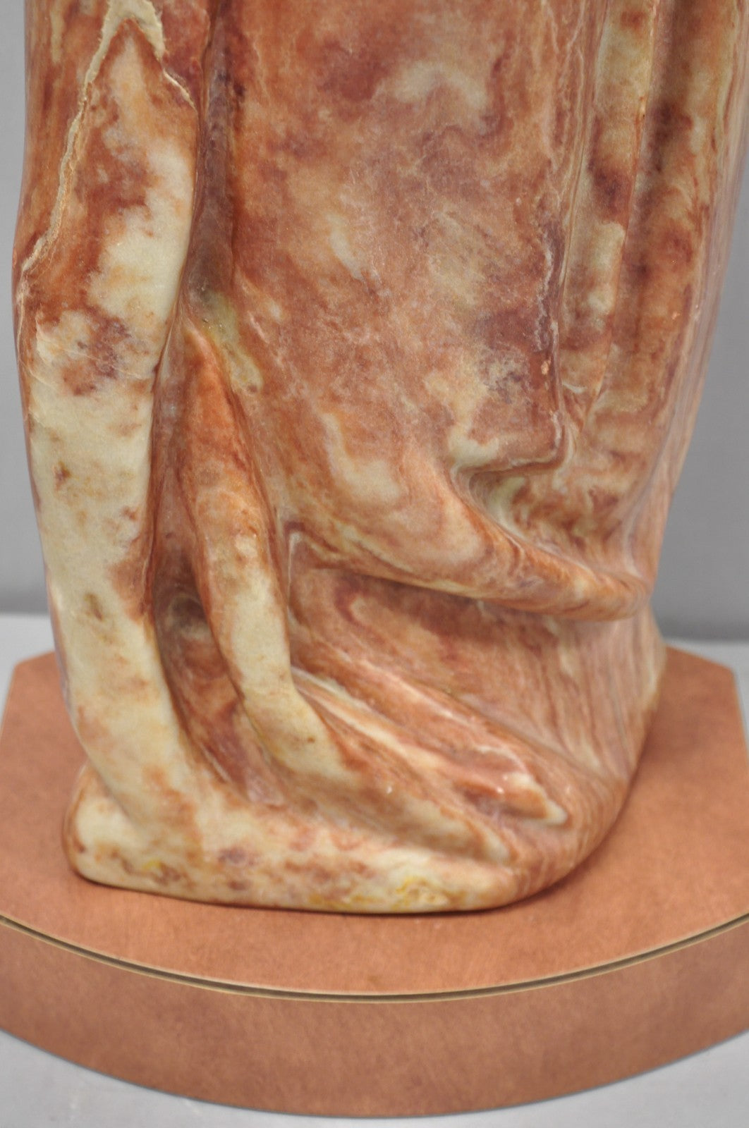 Vintage Seymour Shuren Modern Carved Pink Marble Tall Woman Figure Sculpture
