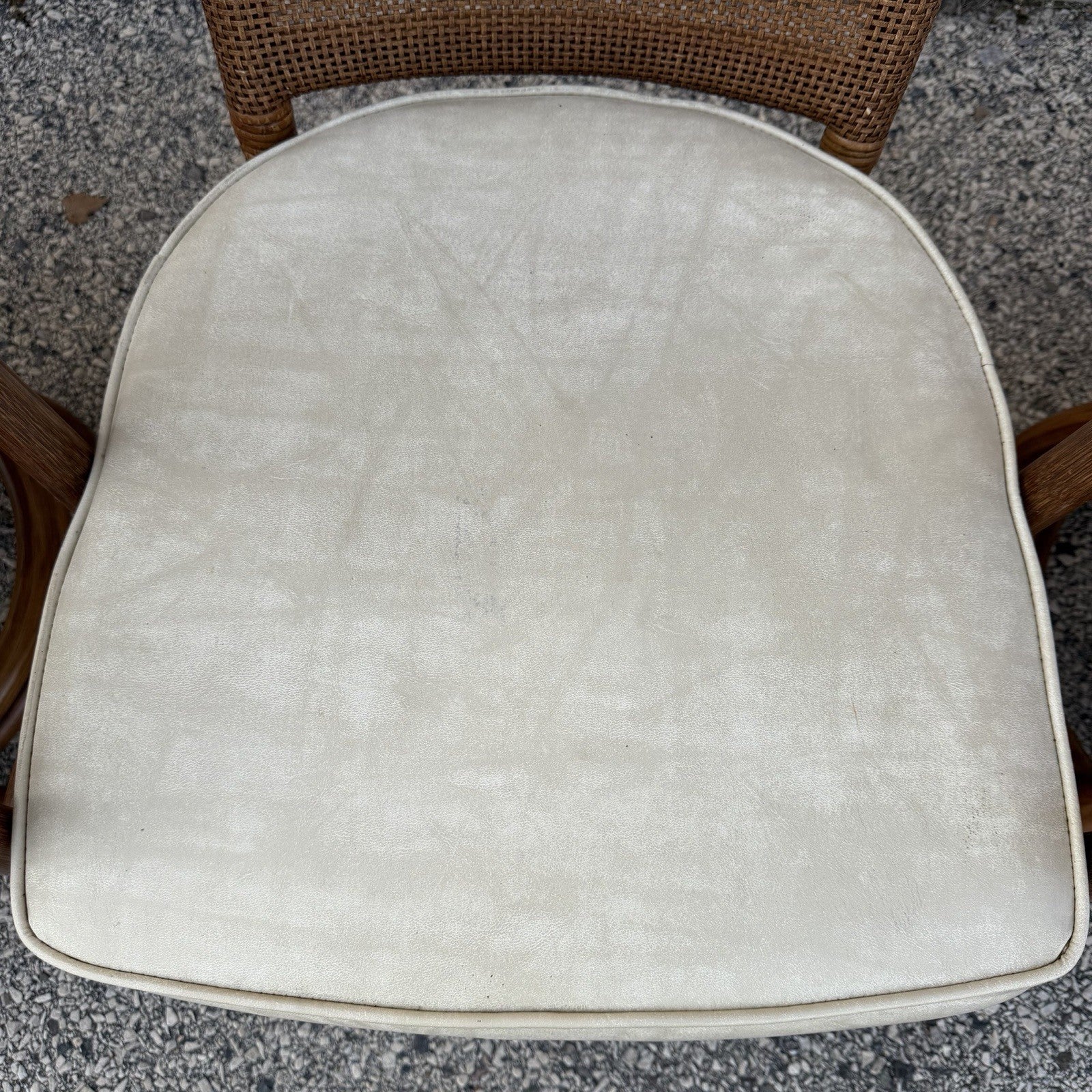 Vintage Hollywood Regency Bentwood Rattan Bamboo Swivel Chair Dining Set - 5 Pcs