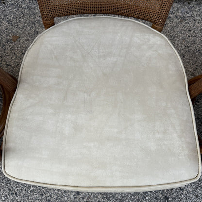 Vintage Hollywood Regency Bentwood Rattan Bamboo Swivel Chair Dining Set - 5 Pcs