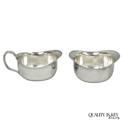 Vintage Carl Cohr Denmark Mid Century Modern Silver Plated Creamer & Sugar Bowl