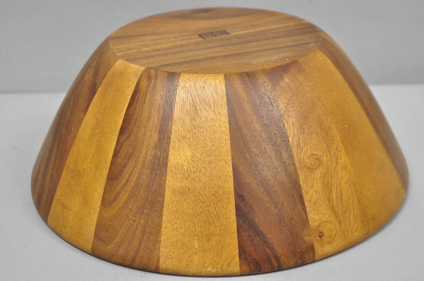 Vintage Bill.F BF Mid Century Modern Acacia Wood Salad Fruit Bowl