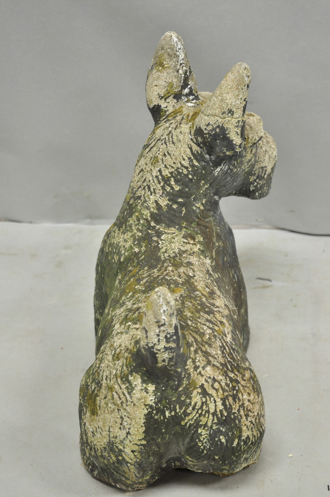 Vintage Scottish Terrier Scotty Dog 12" Small Cast Stone Concrete Garden Figure