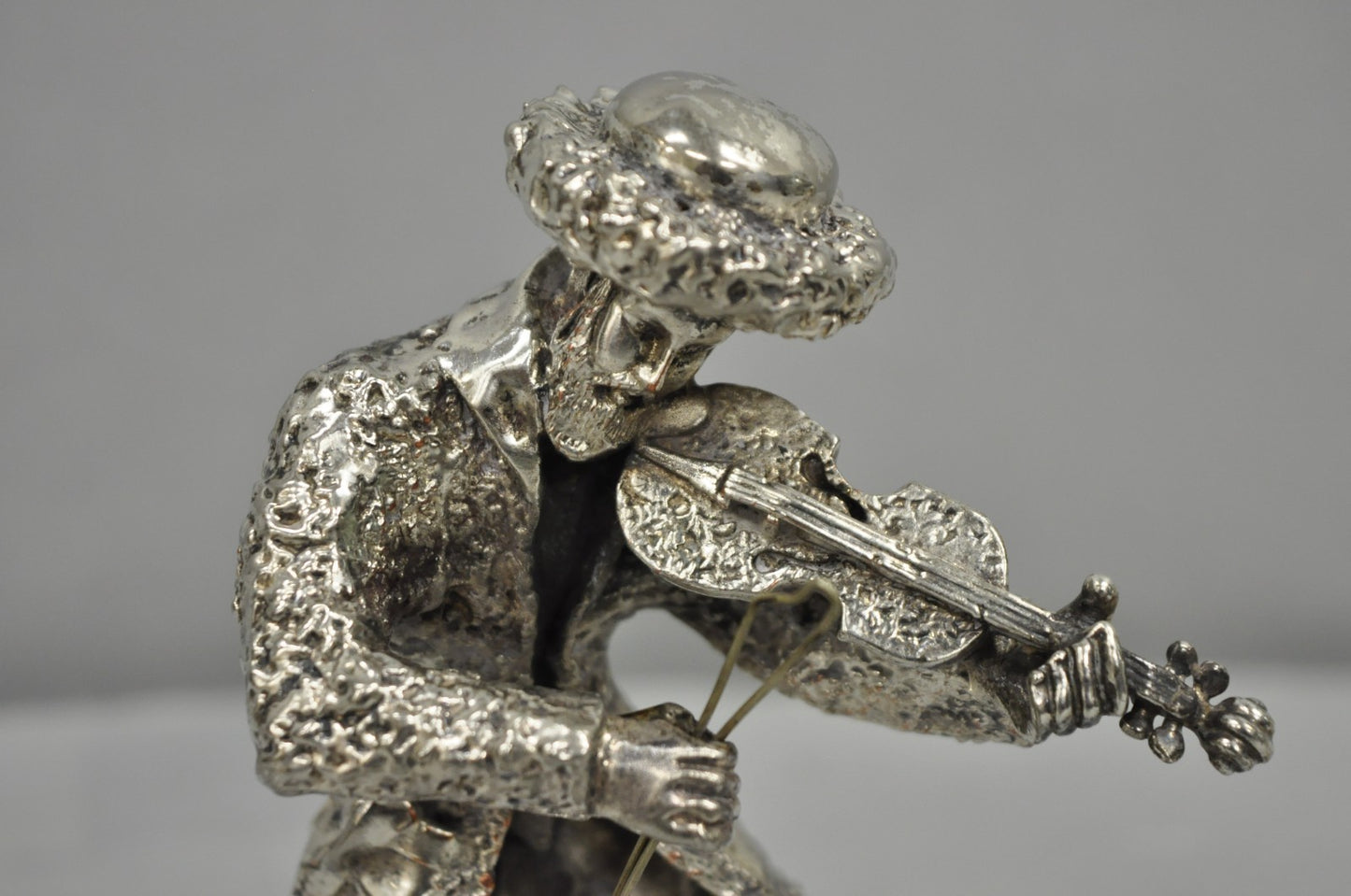 Vintage The Fiddler & Dancing Rabbi 925 Sterling Silver Over Copper Figures