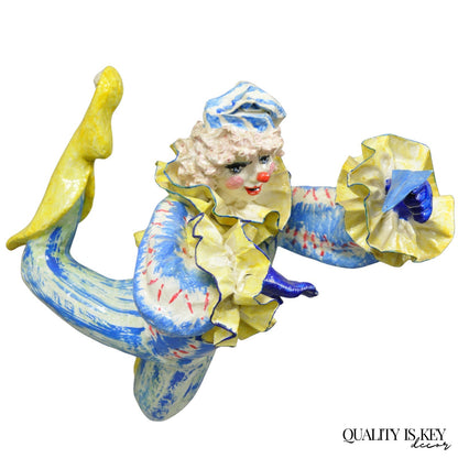 Vintage Jeanne Valentine Style Papier Mache Hanging Acrobat Clown Sculpture