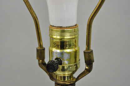 Vintage Stiffel Empire Style Burnished Brass & Porcelain Table Lamps (C) - Pair