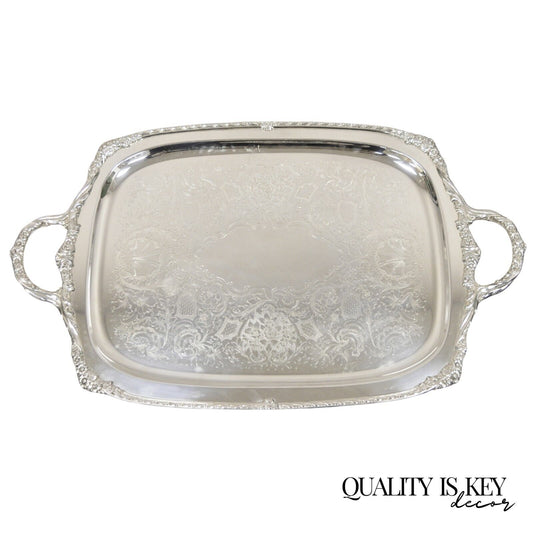 1847 Rogers Bros Heritage 9493 Large Silver Plated Serving Platter Tray