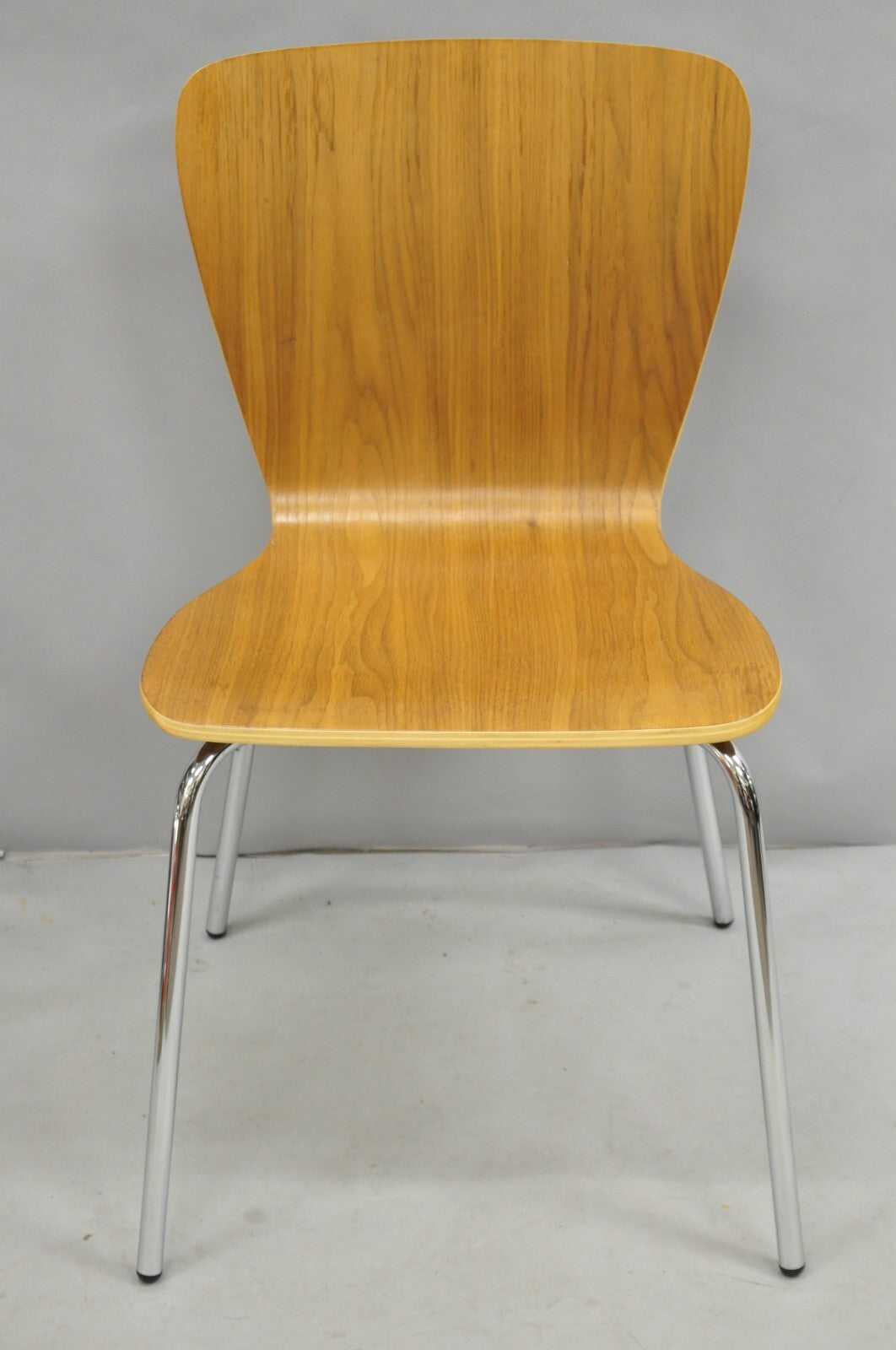 Crate & Barrel Felix Walnut Dining Side Chairs Mid Century Modern Style Set of 6
