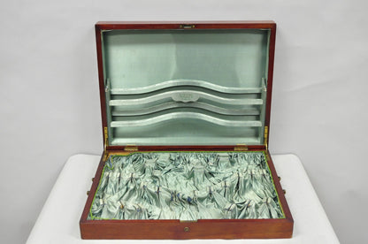 Antique S Kind & Sons Edwardian Mahogany Fitted Silverware Flatware Case Chest