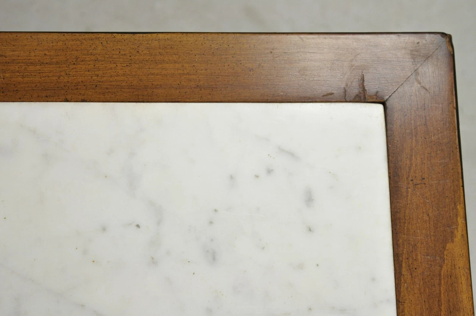 Vintage Italian Neoclassical Low Marble Top Curule X-Frame Accent Side Table