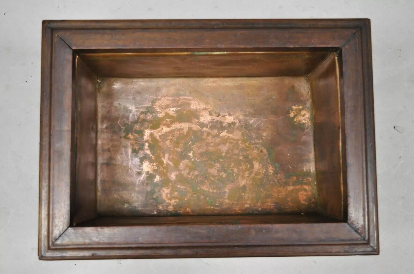Vintage Mahogany Queen Anne Style Copper Lined Wooden Planter