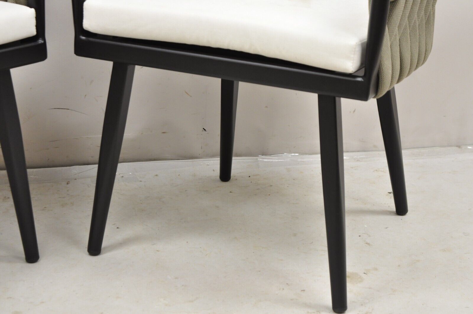 Rove Concepts Pierre Outdoor Dining Chair Aluminum Frame Woven Design - a Pair