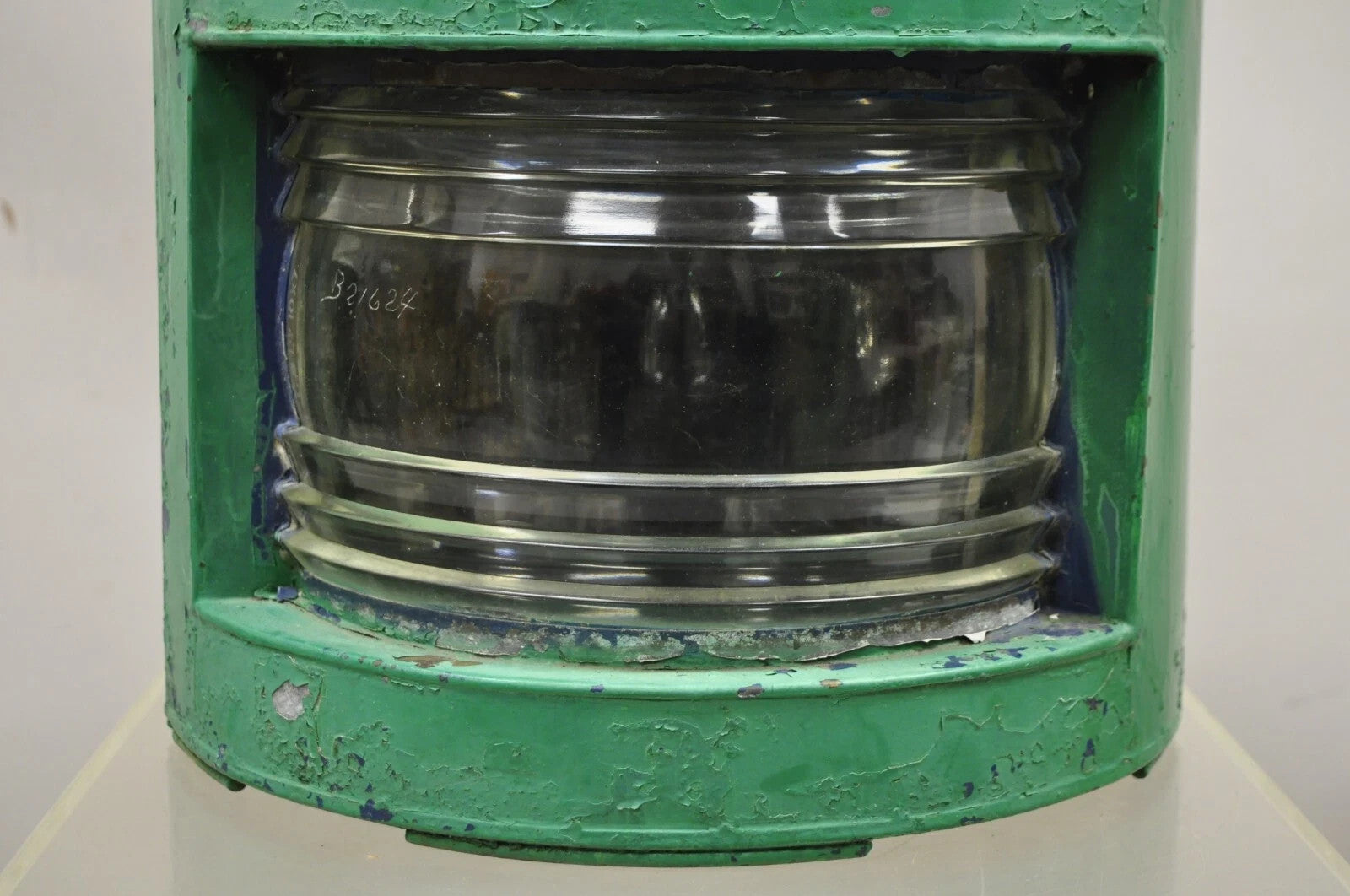 Antique Eli Griffith & Sons Green Marine Masthead Ship Lantern Light Fixture