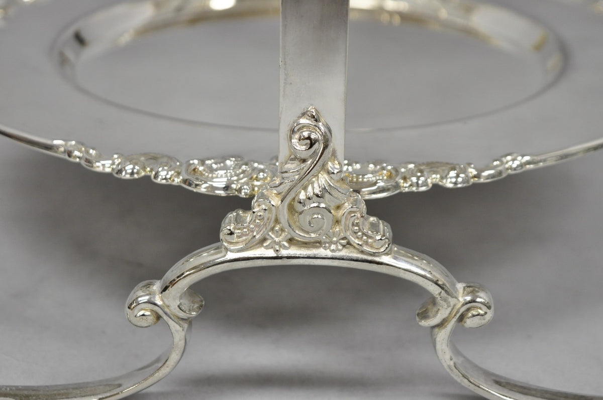 Vintage Godinger Silver Plated 2 Tier Buffet Server High Tea Pastry Plate Stand