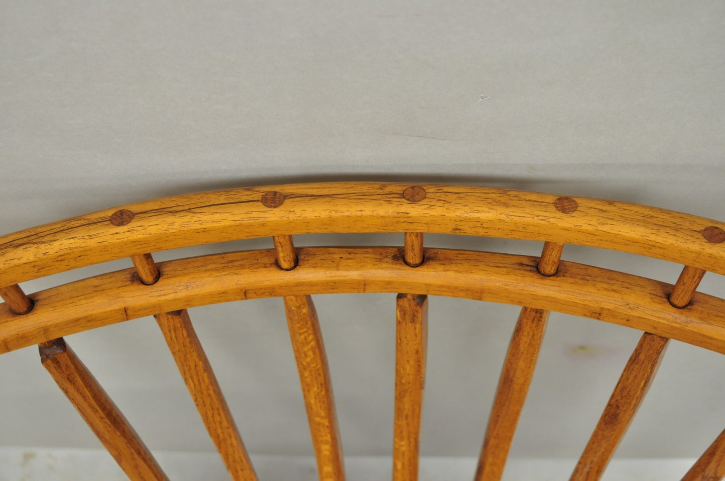 Vintage Hunt Country Furniture Pine Wood Writing Desk Windsor Chair w/ Drawer