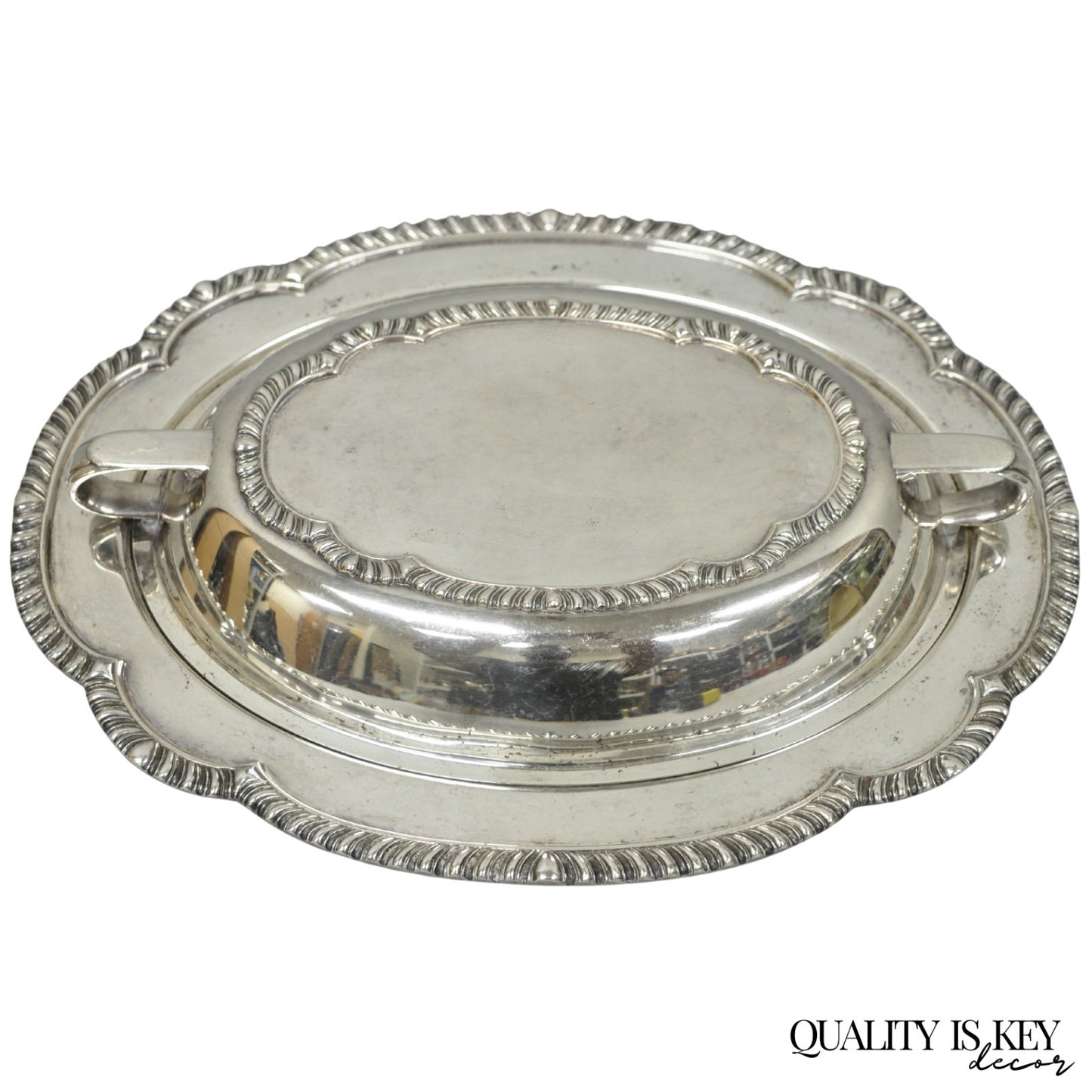 Vintage Sheffield Victorian Silver Plated Covered Vegetable Serving Dish