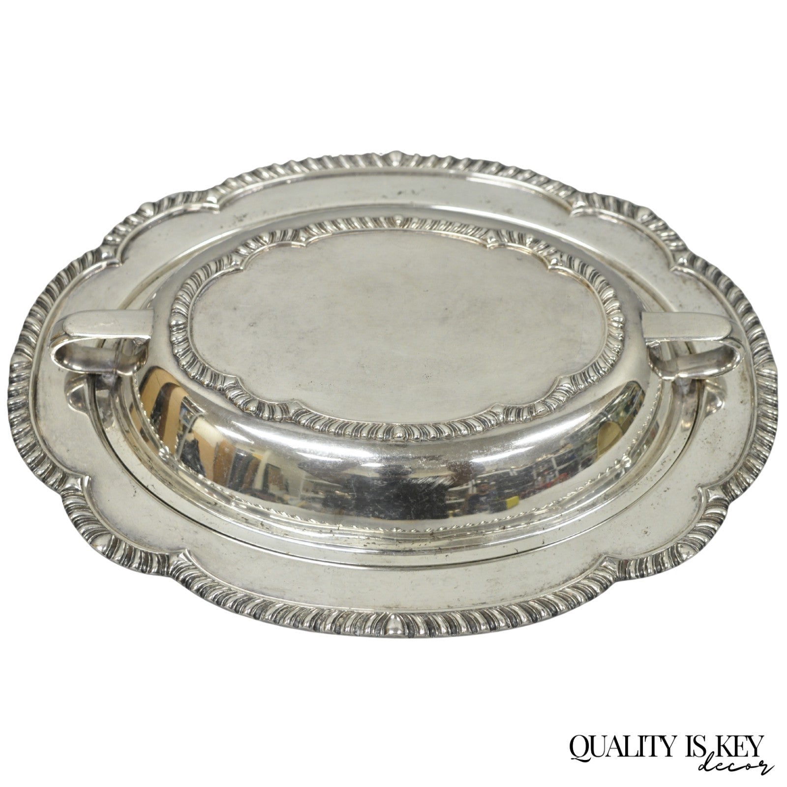 Vintage Sheffield Victorian Silver Plated Covered Vegetable Serving Dish