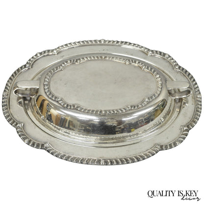 Vintage Sheffield Victorian Silver Plated Covered Vegetable Serving Dish