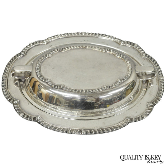 Vintage Sheffield Victorian Silver Plated Covered Vegetable Serving Dish