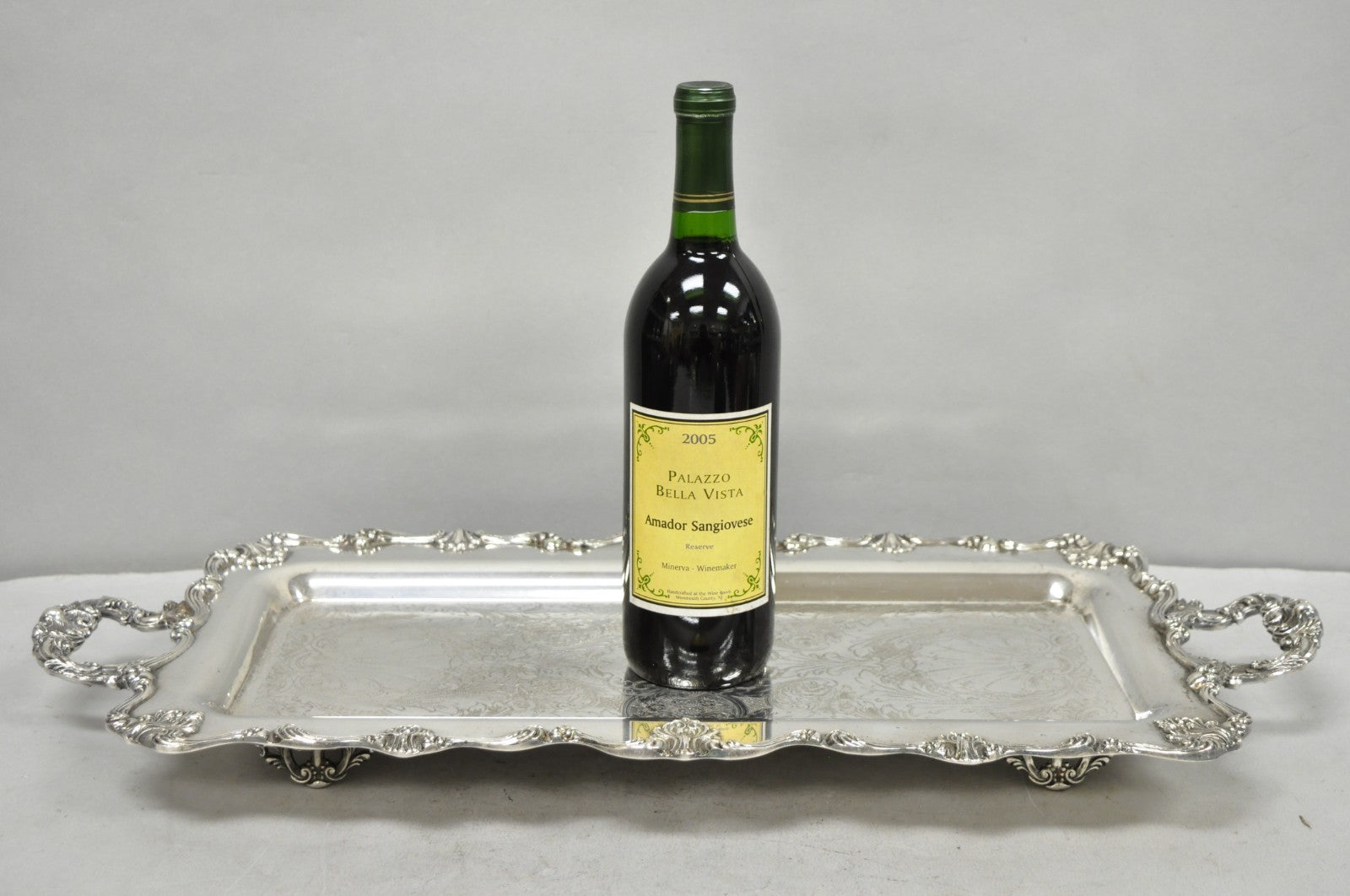Vintage Victorian Silver Plated Narrow Twin Handle Bar Serving Platter Tray