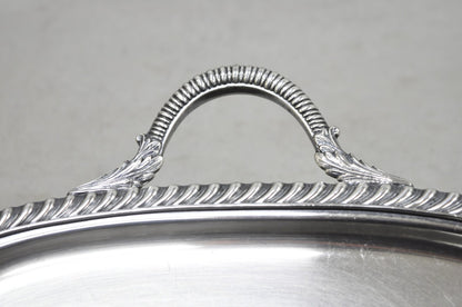 Vintage Sheffield Victorian Silver Plated Twin Handle Bar Serving Platter Tray