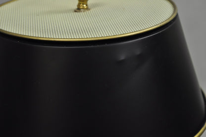 Chapman Hollywood Regency Brass Pineapple Tole Metal Black Shade Table Lamp