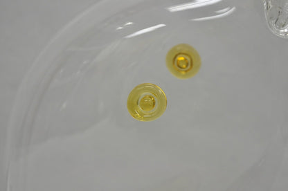 Vintage Mid Century Modern Blenko Style Amber Fin Blown Glass Fish Vase Bowl