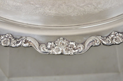 Vintage Poole Silver Co Lancaster Rose 30" Victorian Style Serving Platter Tray