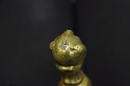 Vintage French Renaissance Brass Figural Candlestick Pricket Candleholder a Pair