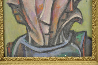 Vintage Samuel Heller "Face in Motion" Picasso Style Oil on Canvas Painting