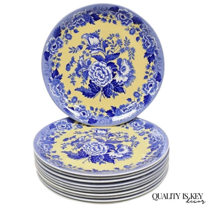 Spode 13" Garden Collection Flowers Poppy Blue Yellow Platter Dinner Plate, Each